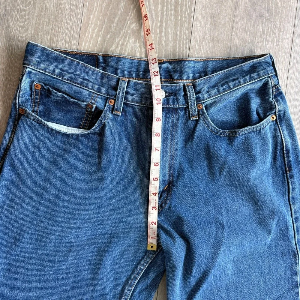 Levi's 550 Mens Blue Denim Mid Rise Relaxed Fit Classic Straight Jeans Sz 34x32